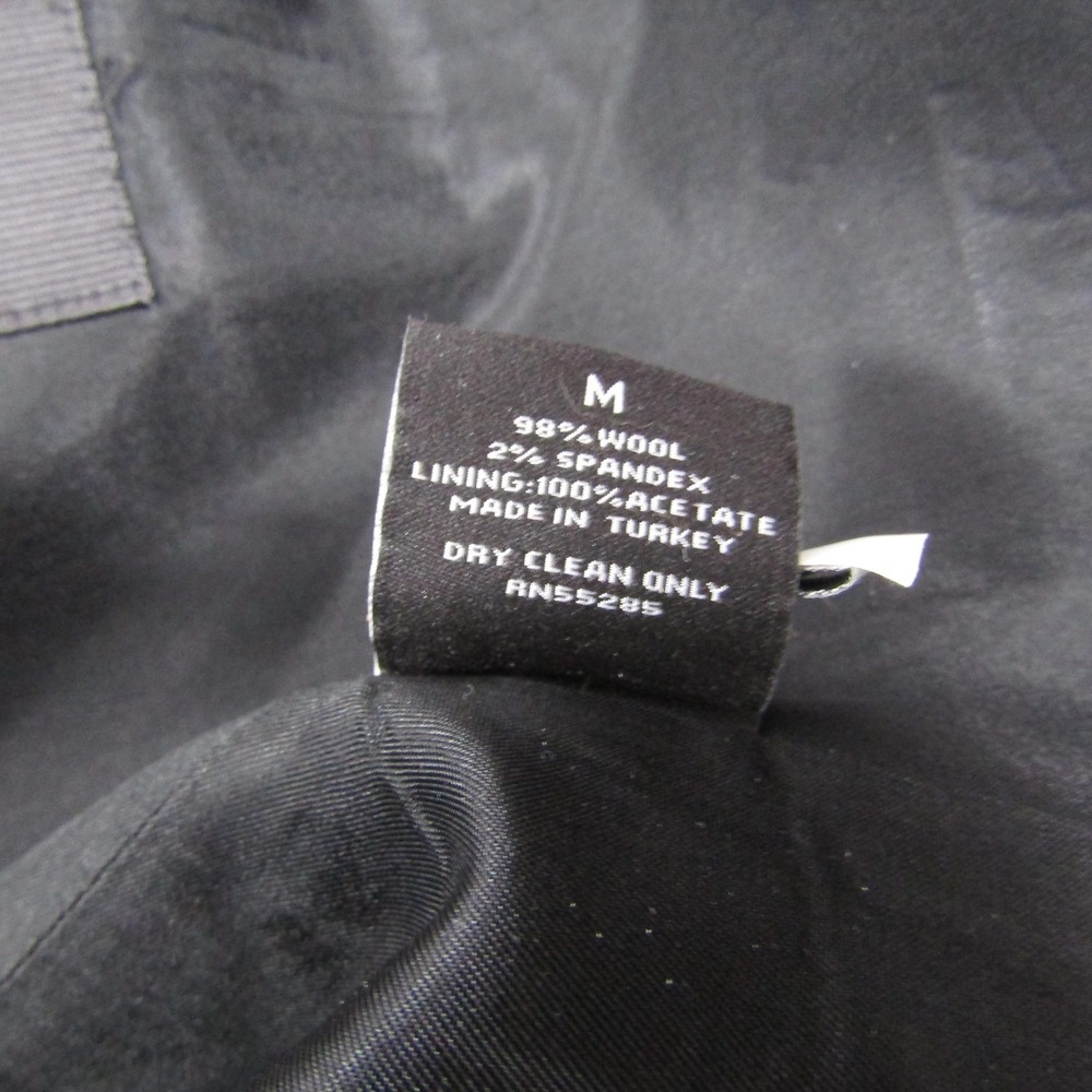 Suit Vest Express Mens M Black Striped Wool Spandex Tweed 3 Piece Slim - Picture 3 of 6